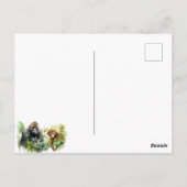 Personalisiert Gorilla Chimpanze Jungle Monogram Postkarte (Rückseite)