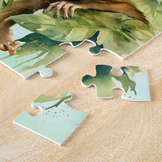 Personalisiert Gorilla Chimpanze Jungle Monogram Puzzle (Seite)