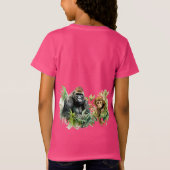 Personalisiert Gorilla Chimpanze Jungle Monogram T-Shirt (Rückseite)