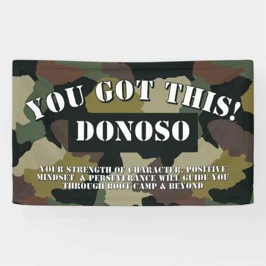 Personalisiert Got du das! Boot Camp Farewell Camo Banner (Horizontal)