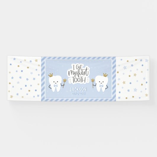 Personalisiert got ich mein First Tooth-Banner Banner (Horizontal)