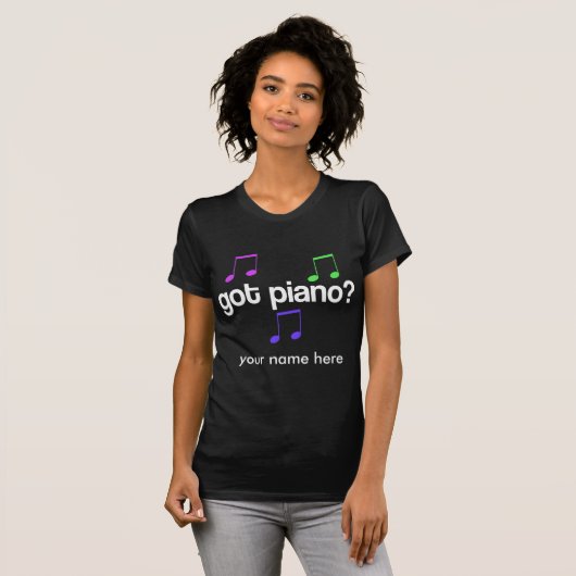 Personalisiert got Klavier-Musical-Geschenk T-Shirt (Vorne ganz)