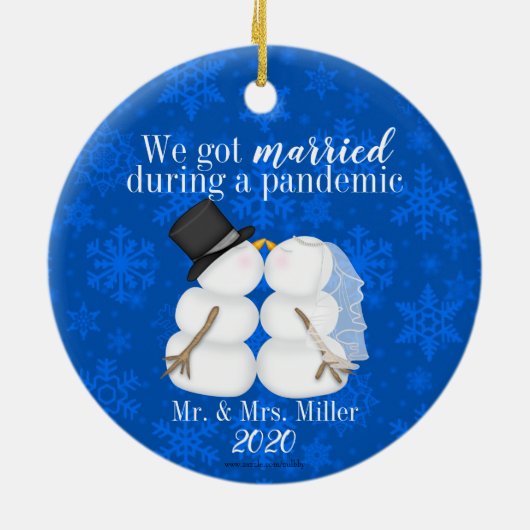 Personalisiert Got wir Verheiratet während einer P Keramik Ornament (Hinten)