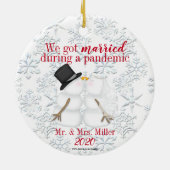 Personalisiert Got wir Verheiratet während einer P Keramik Ornament (Hinten)