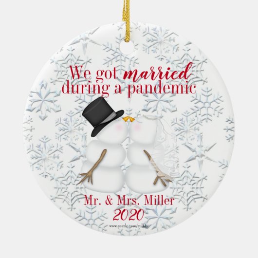 Personalisiert Got wir Verheiratet während einer P Keramik Ornament (Hinten)