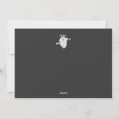 Personalisiert Goth Skeleton mit Herz Feiertagskarte (Rückseite)