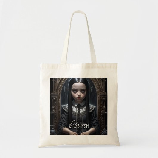 Personalisiert Gothic Girl Haunting Ai Art Hallowe Tragetasche (Vorne)