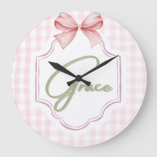 Personalisiert Grace Baby Girl Kinderzimmer Bow&Gi Große Wanduhr