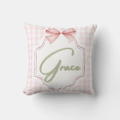 Personalisiert Grace Baby Girl Kinderzimmer Bow&Gi Kissen (Vorderseite)