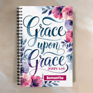 Personalisiert Grace Upon Grace Christlich Journal Notizblock
