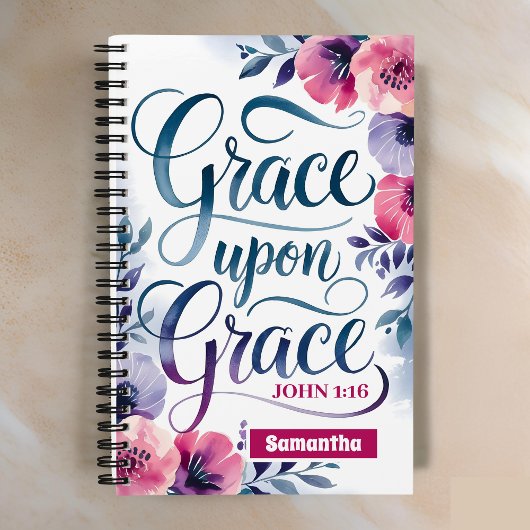 Personalisiert Grace Upon Grace Christlich Journal Notizblock