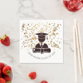 Personalisiert Grad Silhouette Diplom Confetti Serviette (Beispiel)