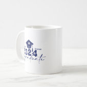 Personalisiert Graduate Class of 2024 Navy Blue Kaffeetasse (Vorderseite Links)