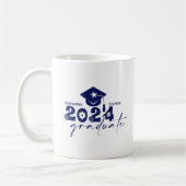 Personalisiert Graduate Class of 2024 Navy Blue Kaffeetasse (Links)