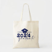 Personalisiert Graduate Class of 2024 Navy Blue Tragetasche (Vorne)