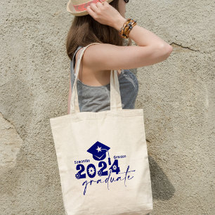 Personalisiert Graduate Class of 2024 Navy Blue Tragetasche