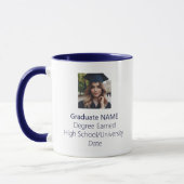 Personalisiert Graduate Foto Abschluss Navy Blue Tasse (Links)
