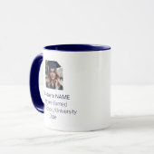 Personalisiert Graduate Foto Abschluss Navy Blue Tasse (Vorderseite Links)