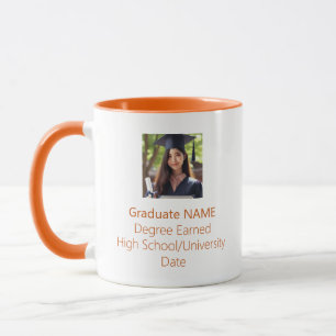 Personalisiert Graduate Foto Abschluss Orange Tasse