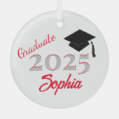 Personalisiert Graduate Ornament Red (Vorderseite)
