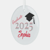 Personalisiert Graduate Ornament Red (Vorderseite links)