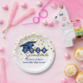 Personalisiert Graduation Party Blue & Gold 20XX Pappteller (Party)