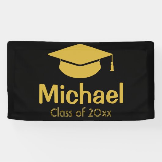 Personalisiert Graduation Party Gold Class 2023 Banner (Horizontal)