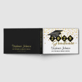 Personalisiert Graduiertenparty Black & Gold Gästebuch (Voll)