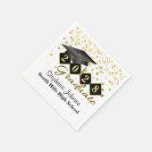 Personalisiert Graduiertenparty Black & Gold Serviette (Ecke)