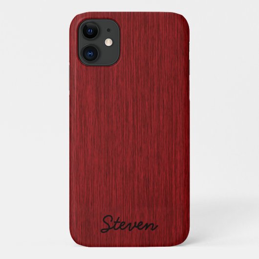 Personalisiert Grainy Red Wood Case-Mate iPhone Hülle (Rückseite)