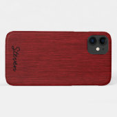 Personalisiert Grainy Red Wood Case-Mate iPhone Hülle (Rückseite (Horizontal))