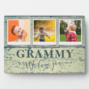 Personalisiert Grammy Grandchildren 3 FotoCollage Fotoplatte