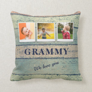 Personalisiert Grammy Grandchildren 3 FotoCollage Kissen
