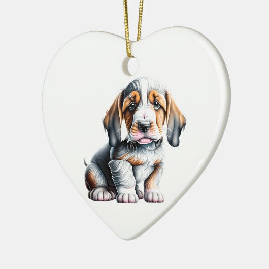 Personalisiert Grand Basset Griffon Vendéen Puppy Keramik Ornament (Links)