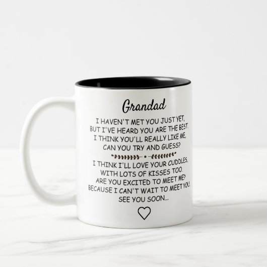 Personalisiert Grandad von Weihnachten zu Weihnach Zweifarbige Tasse (Links)