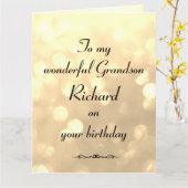 Personalisiert Grandson Birthday Karte (Gelbe Blume)