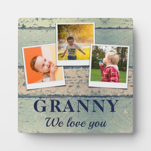 Personalisiert Granny Kinder 3 FotoCollage Fotoplatte (Vorderseite)