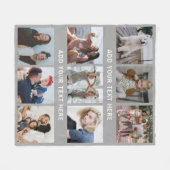 Personalisiert Grau 9 FotoCollage Fleecedecke (Vorderseite (Horizontal))