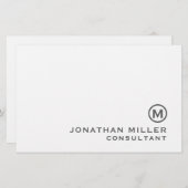 Personalisiert-Grau-Classic-Monogramm Briefpapier (Vorne/Hinten)