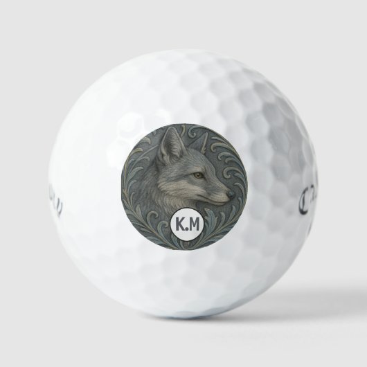 Personalisiert Grau Fox Callaway Golf Balls Golfball (Vorderseite)