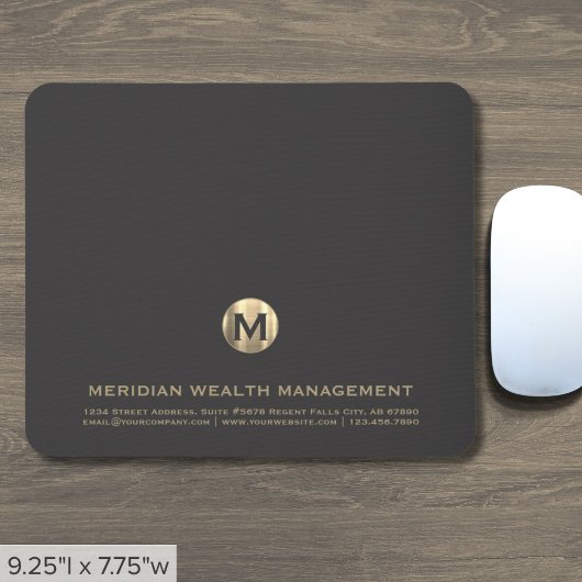 Personalisiert-Grau-Gold-Monogram-Maus-Pad Mousepad