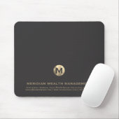 Personalisiert-Grau-Gold-Monogram-Maus-Pad Mousepad (Mit Mouse)