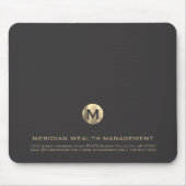 Personalisiert-Grau-Gold-Monogram-Maus-Pad Mousepad (Vorne)