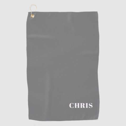 Personalisiert-Grau-Golfhandtuch Golfhandtuch (Vorderseite)