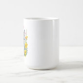 Personalisiert Grau Kitten und Blume Wasserfarbe Kaffeetasse (Mittel)