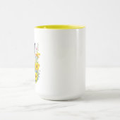 Personalisiert Grau Kitten und Blume Wasserfarbe Tasse (Zentrum)