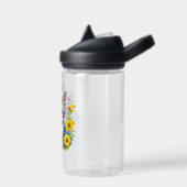 Personalisiert Grau Kitten und Blume Wasserfarbe Trinkflasche (Links)