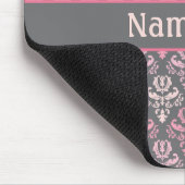 Personalisiert Grau Lilie Damask Muster Mousepad (Ecke)