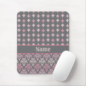 Personalisiert Grau Lilie Damask Muster Mousepad (Mit Mouse)