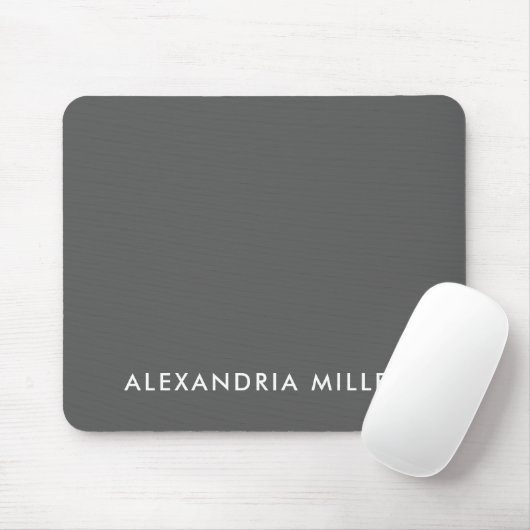 Personalisiert-Grau-Minimalistisch-Monogramm Mousepad (Mit Mouse)